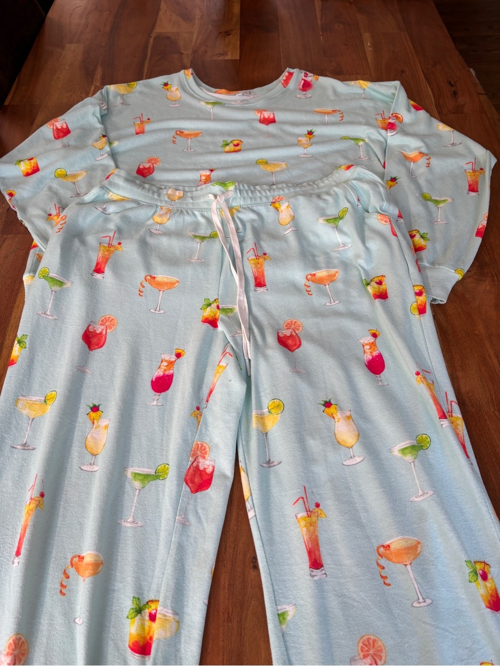 PJ Salvage Let's Sip On It Aqua PJs - Extra Large